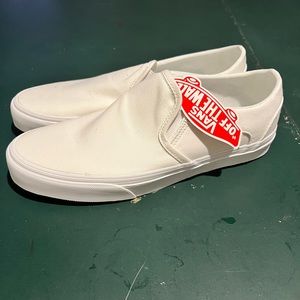 White slip on vans